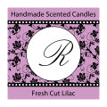 Custom Floral Pearls Large Square Candle Label